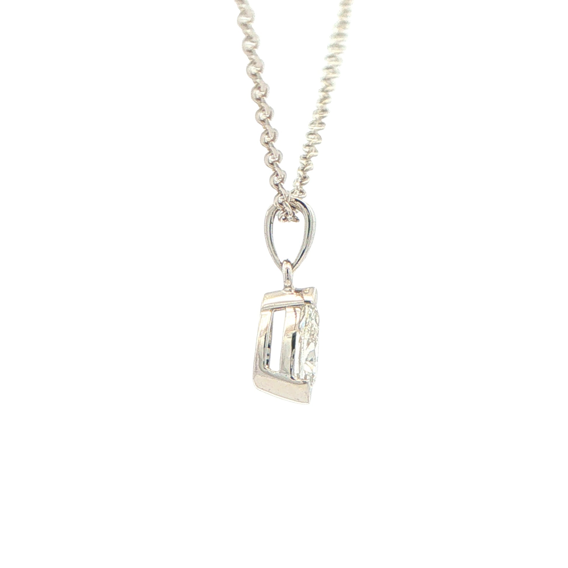 Pear Shaped Diamond Half Rub Over Set Solitaire Pendant - 0.50cts Gardiner Brothers