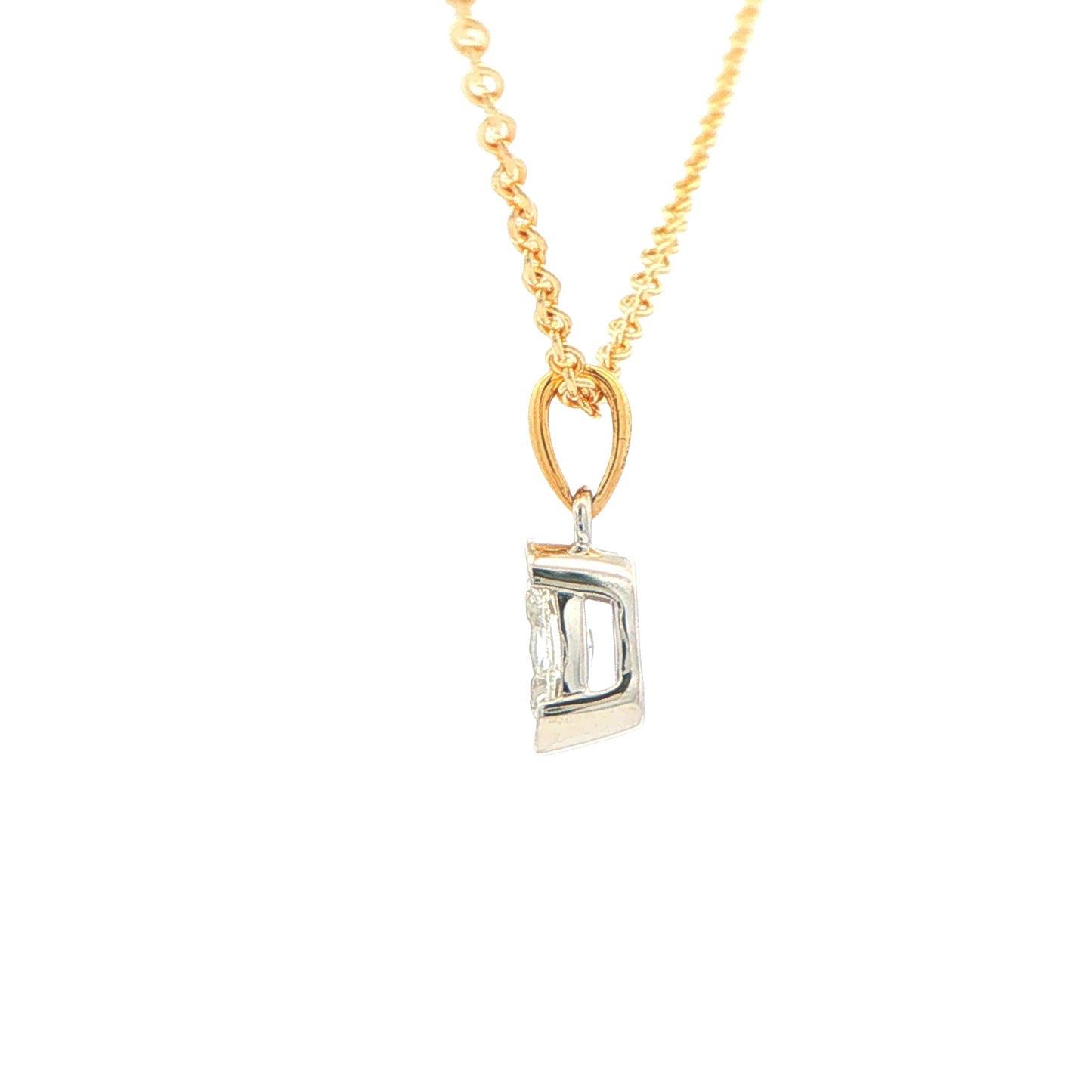Oval Shaped Diamond Half Rub Over Set Solitaire Pendant - 0.40cts Gardiner Brothers