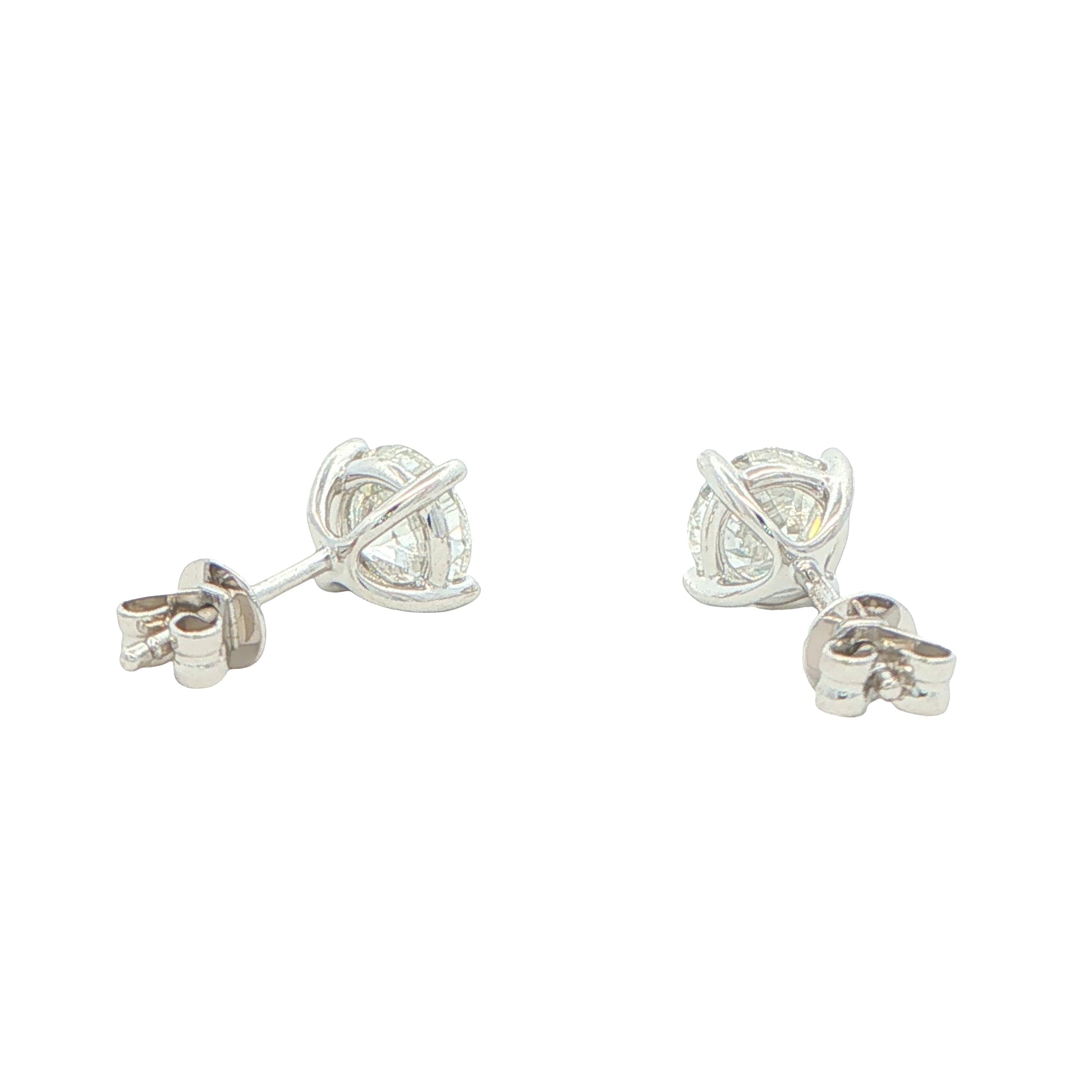 Round brilliant cut diamond solitaire earrings - 2.01cts Gardiner Brothers