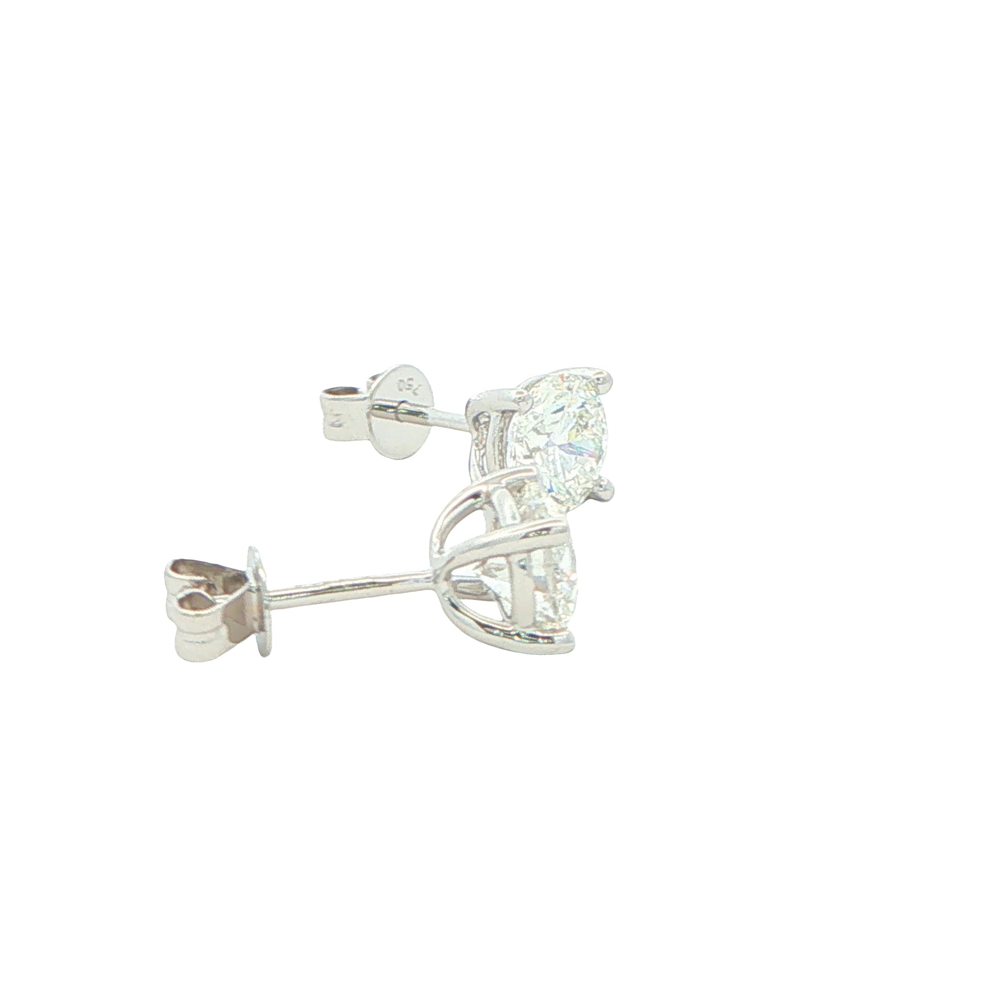 Round brilliant cut diamond solitaire earrings - 2.01cts Gardiner Brothers