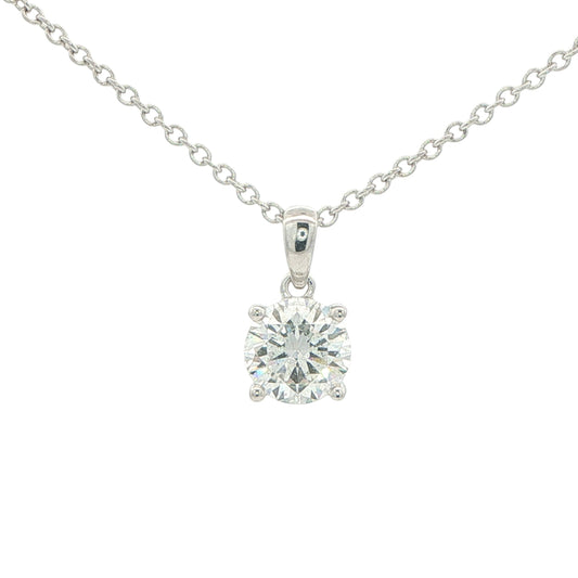 Round Brilliant Cut Diamond Solitaire Pendant - 1.21cts Gardiner Brothers