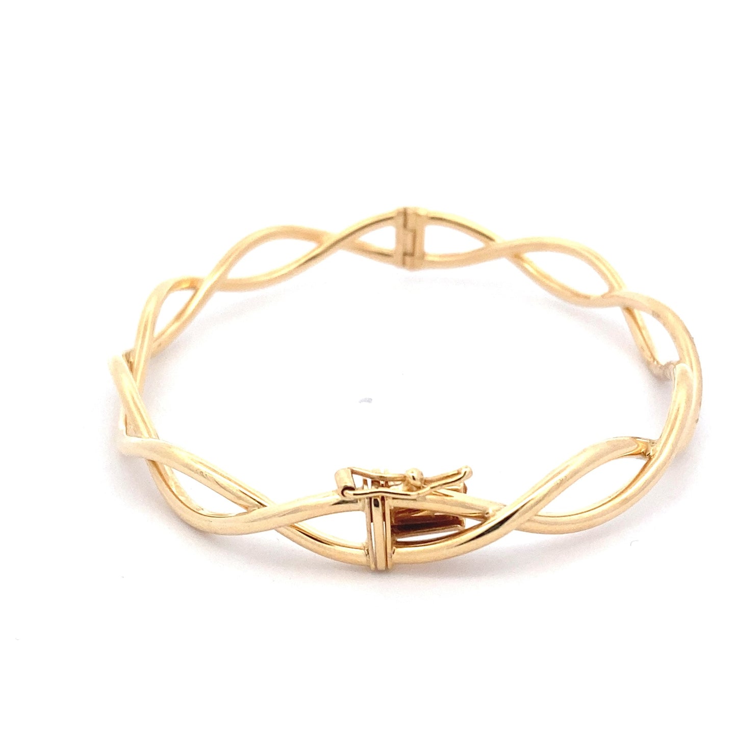 Yellow Gold Cross Over Bangle  Gardiner Brothers   