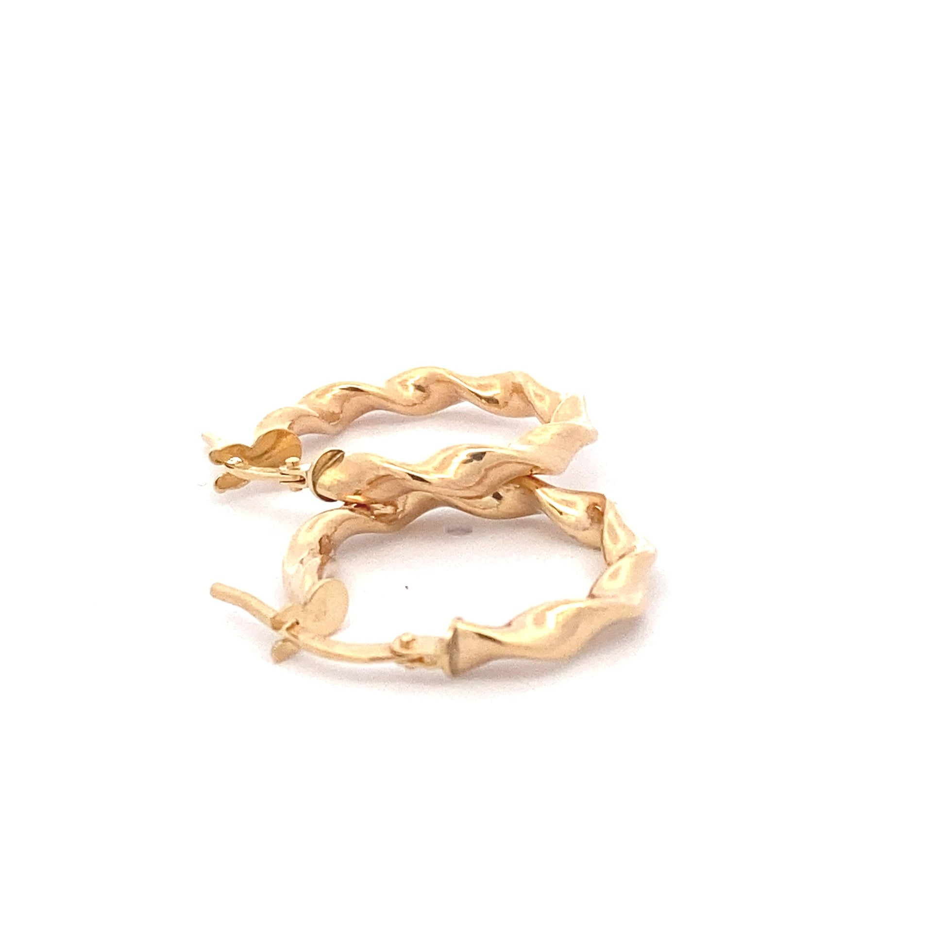 Yellow Gold Twisted Hoop Earrings  Gardiner Brothers   