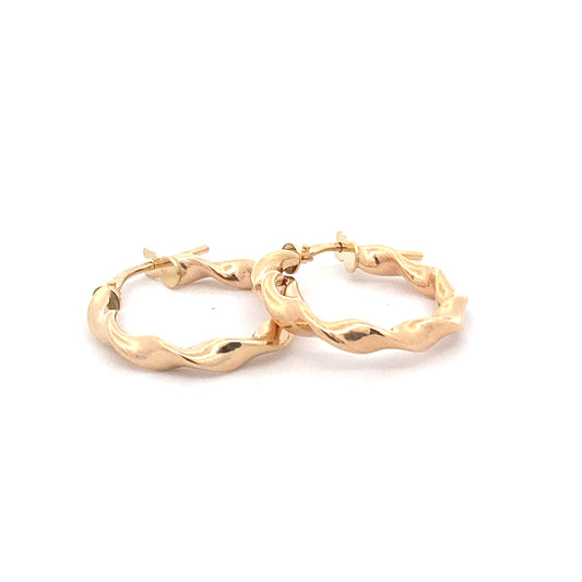 Yellow Gold Twisted Hoop Earrings  Gardiner Brothers   