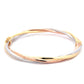 Yellow, Rose and White Gold Twisted Profile Bangle  Gardiner Brothers   