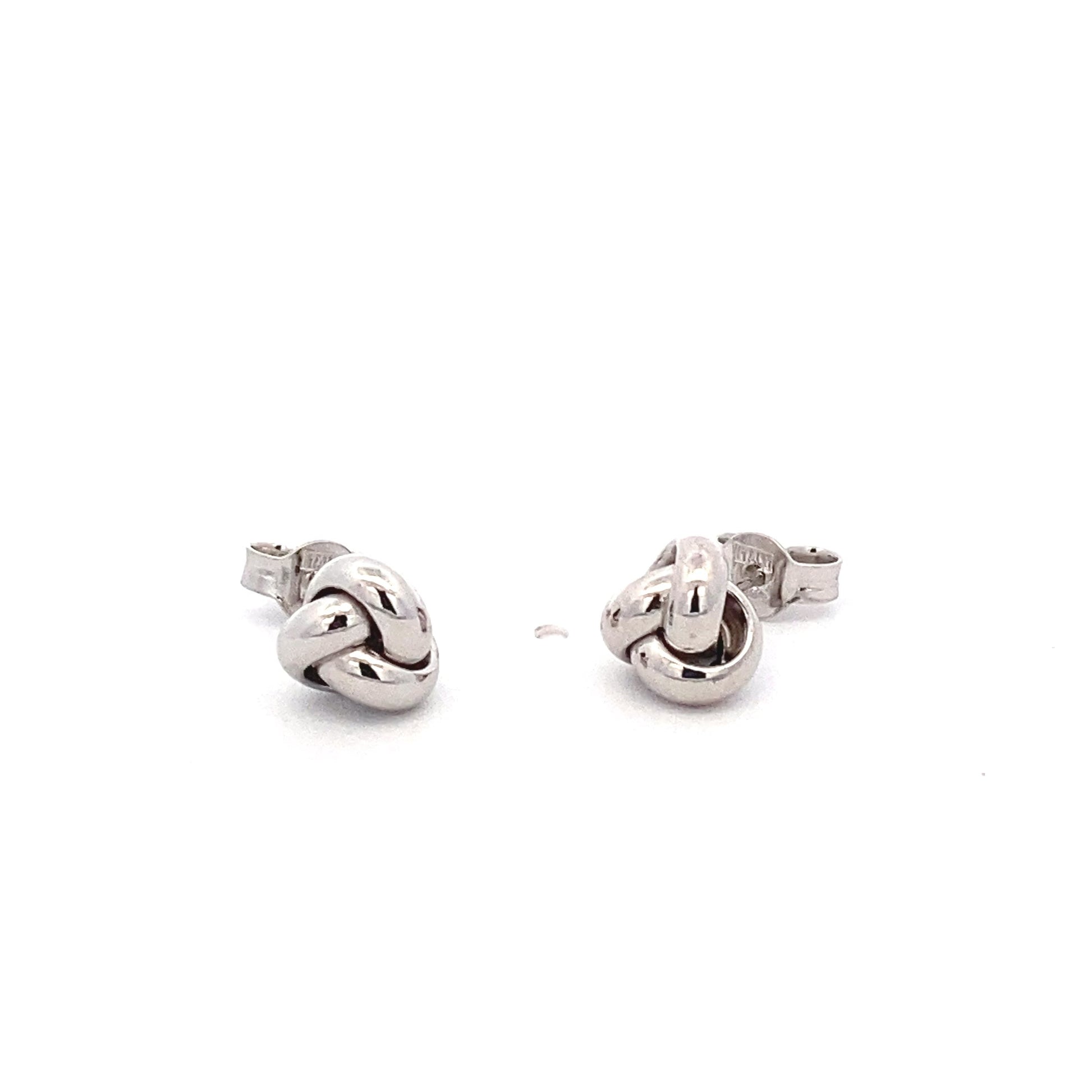 White Gold Knot Earrings  Gardiner Brothers   