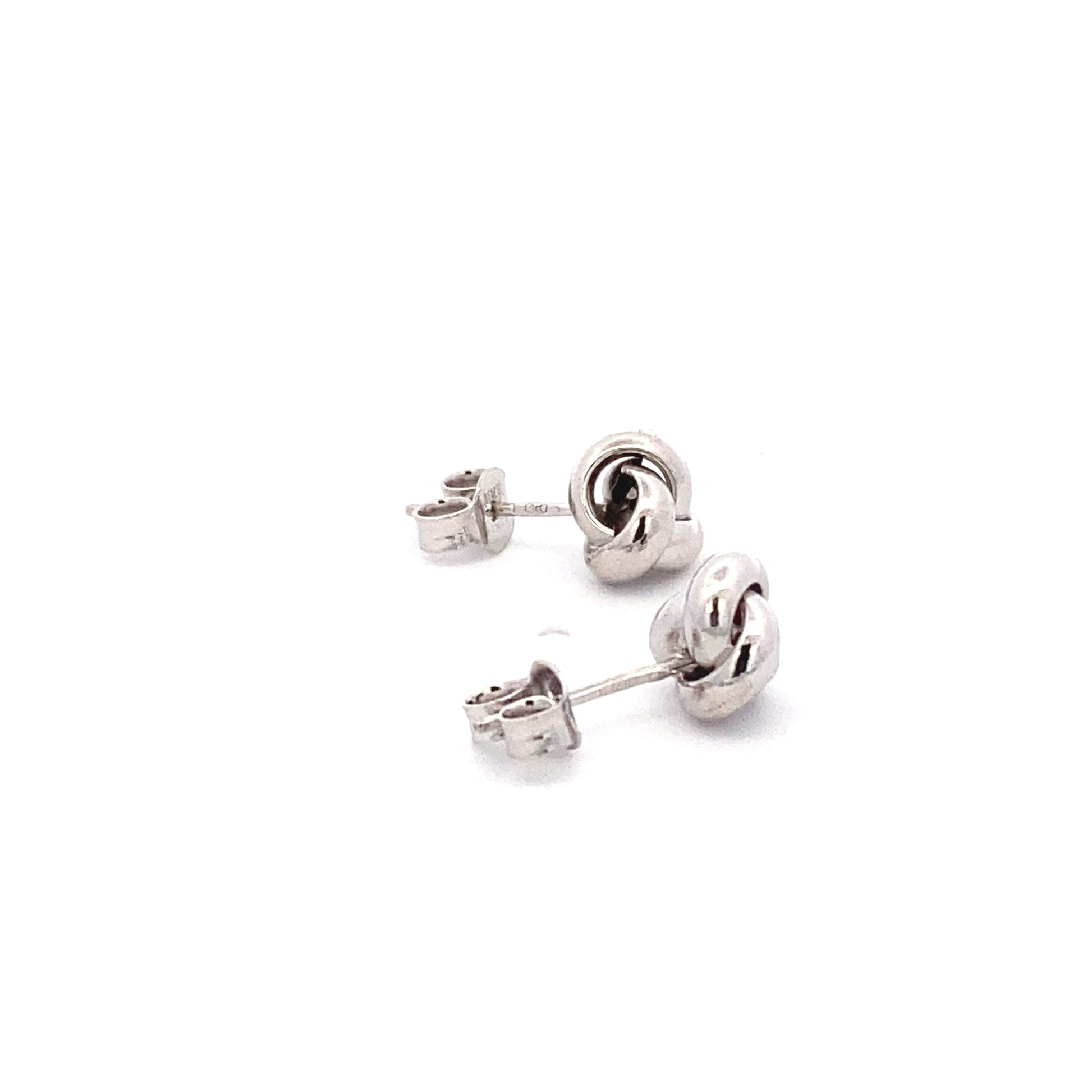 White Gold Knot Earrings  Gardiner Brothers   