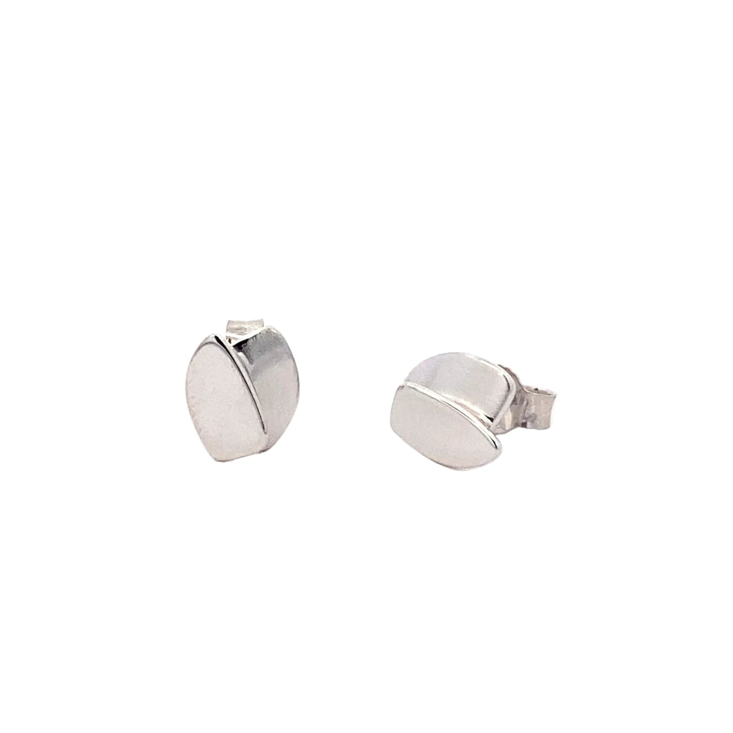 White Gold Double Shield Earrings  Gardiner Brothers   