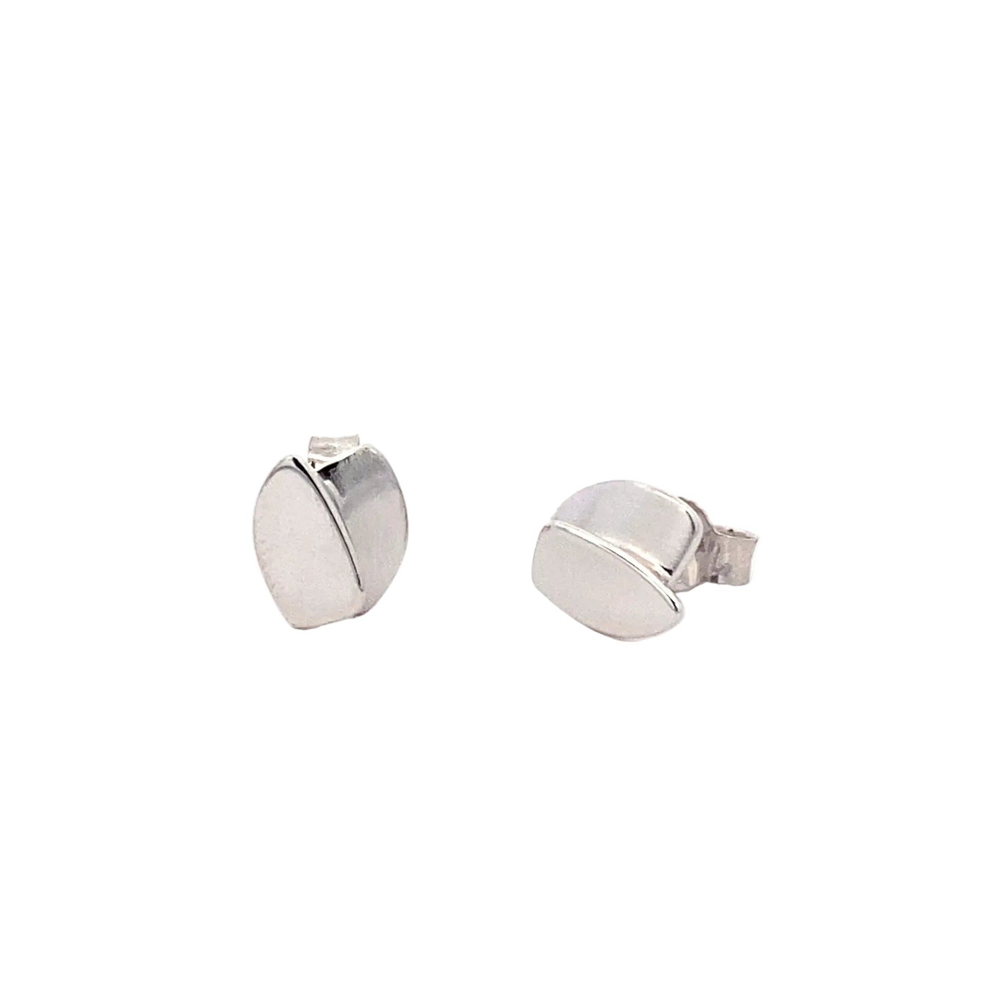 White Gold Double Shield Earrings  Gardiner Brothers   