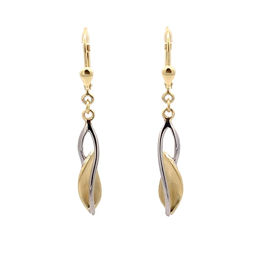 Yellow and White Gold Fancy Drop Earrings  Gardiner Brothers   