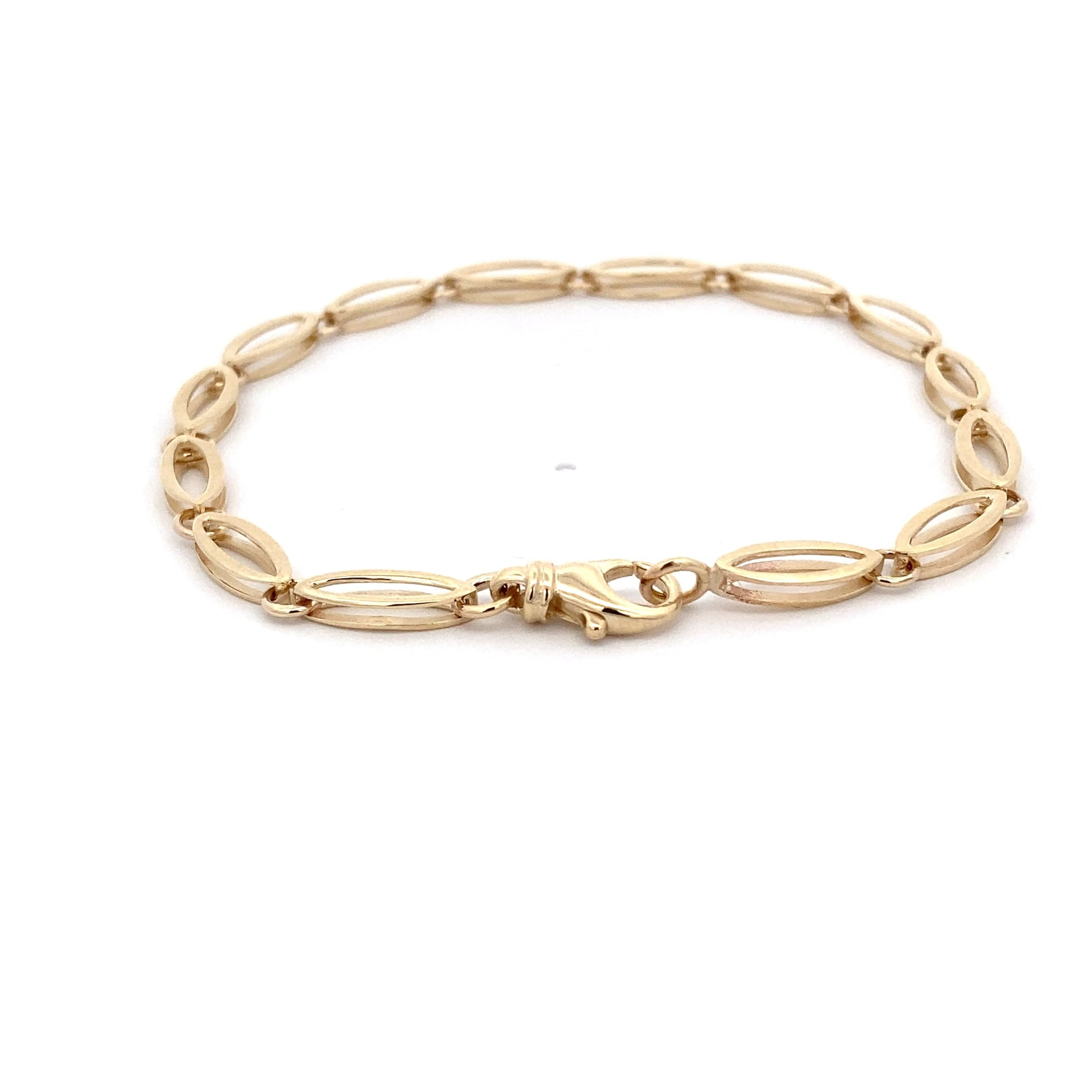 Yellow Gold Open Boat Link Bracelet  Gardiner Brothers   