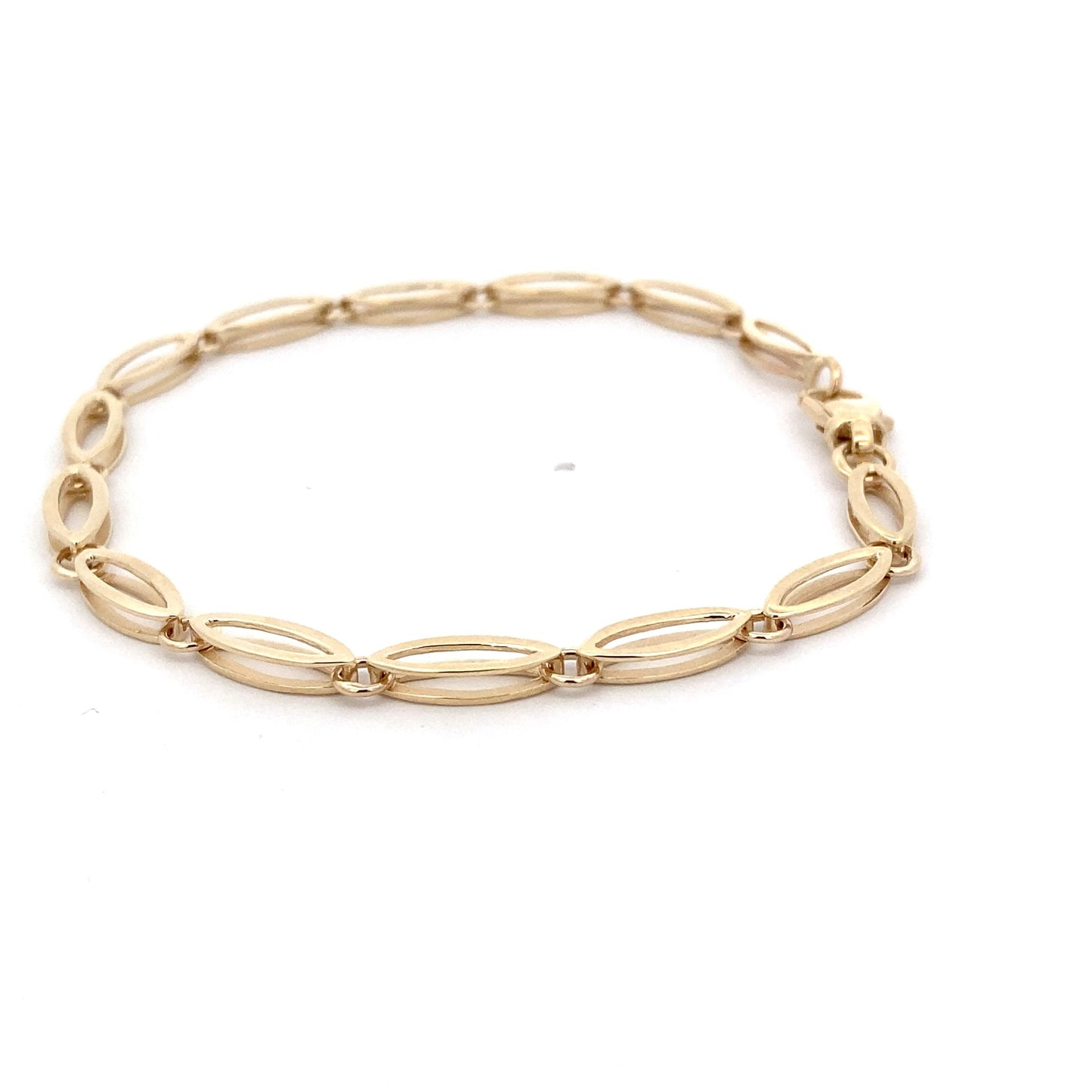 Yellow Gold Open Boat Link Bracelet  Gardiner Brothers   