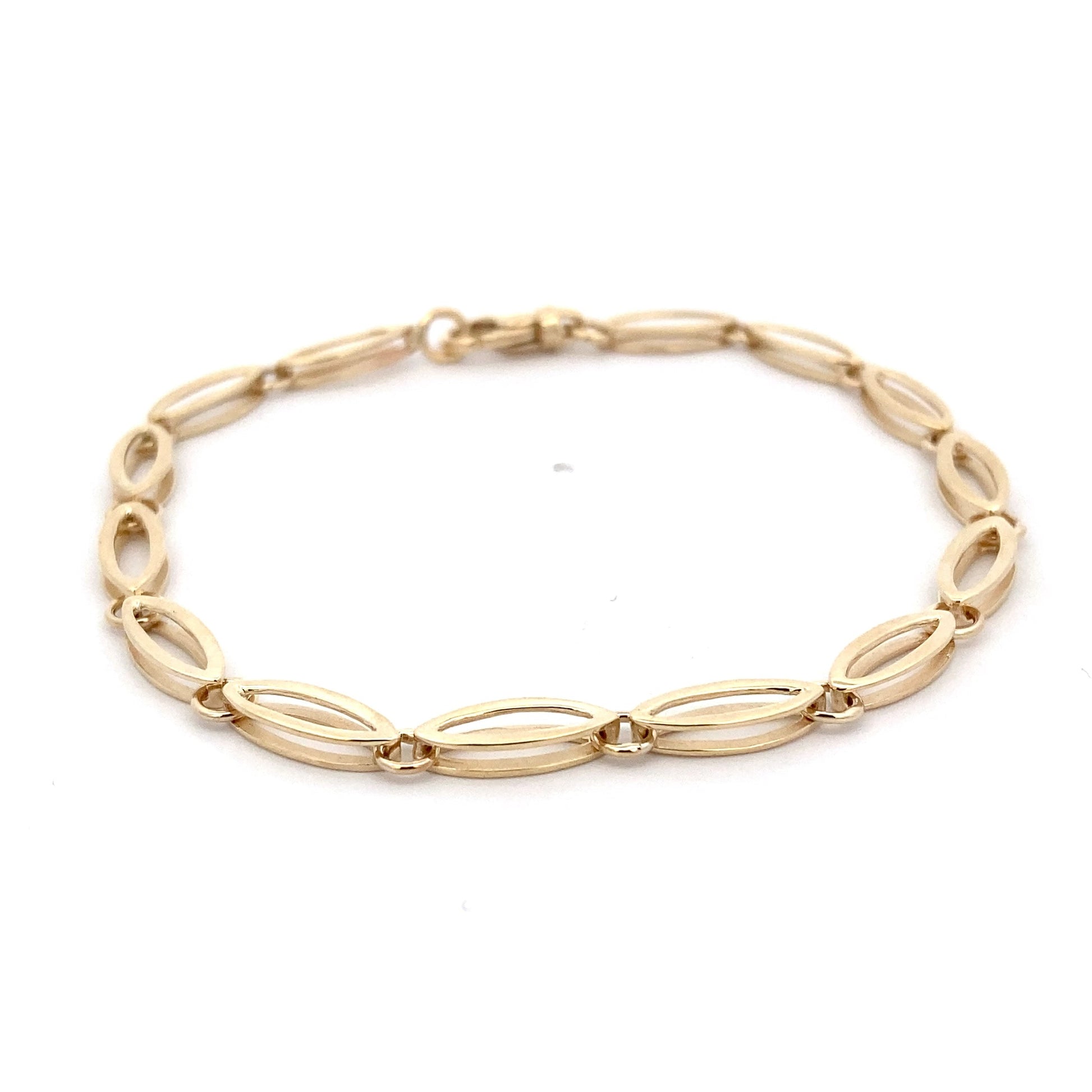 Yellow Gold Open Boat Link Bracelet  Gardiner Brothers   