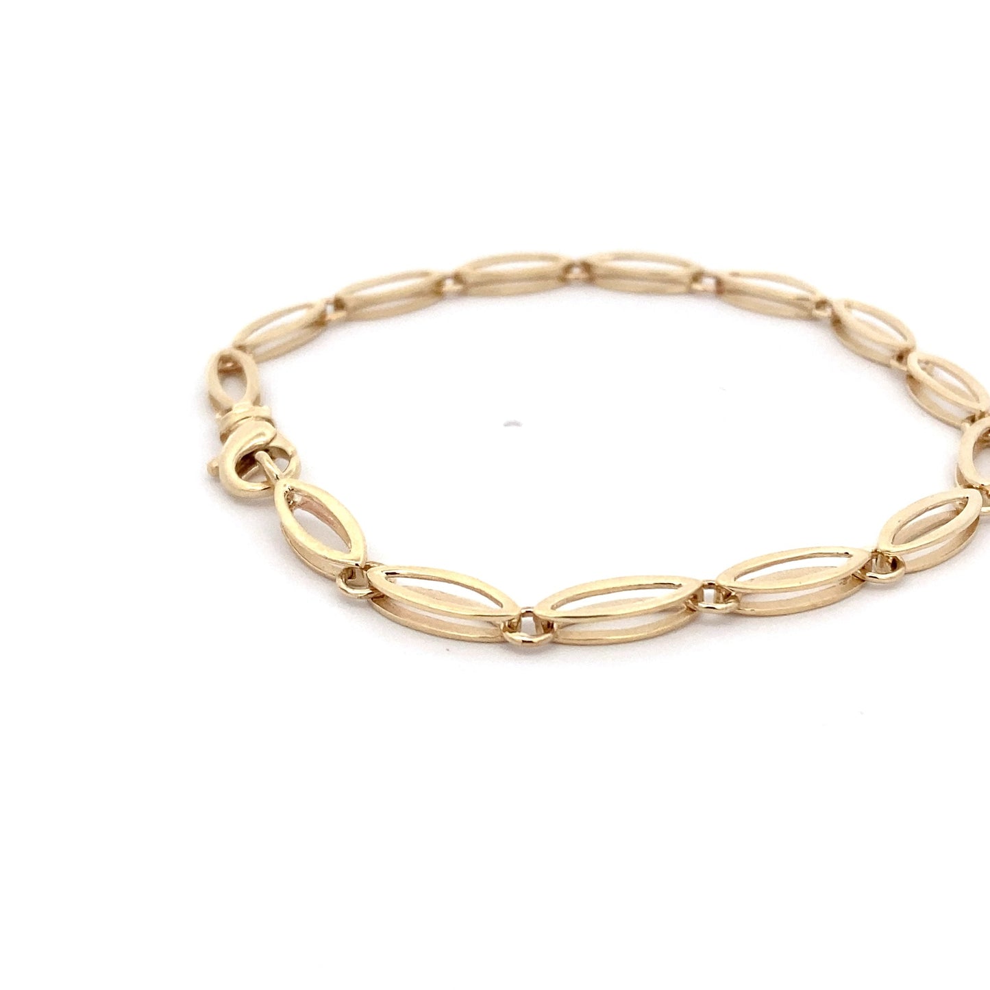 Yellow Gold Open Boat Link Bracelet  Gardiner Brothers   