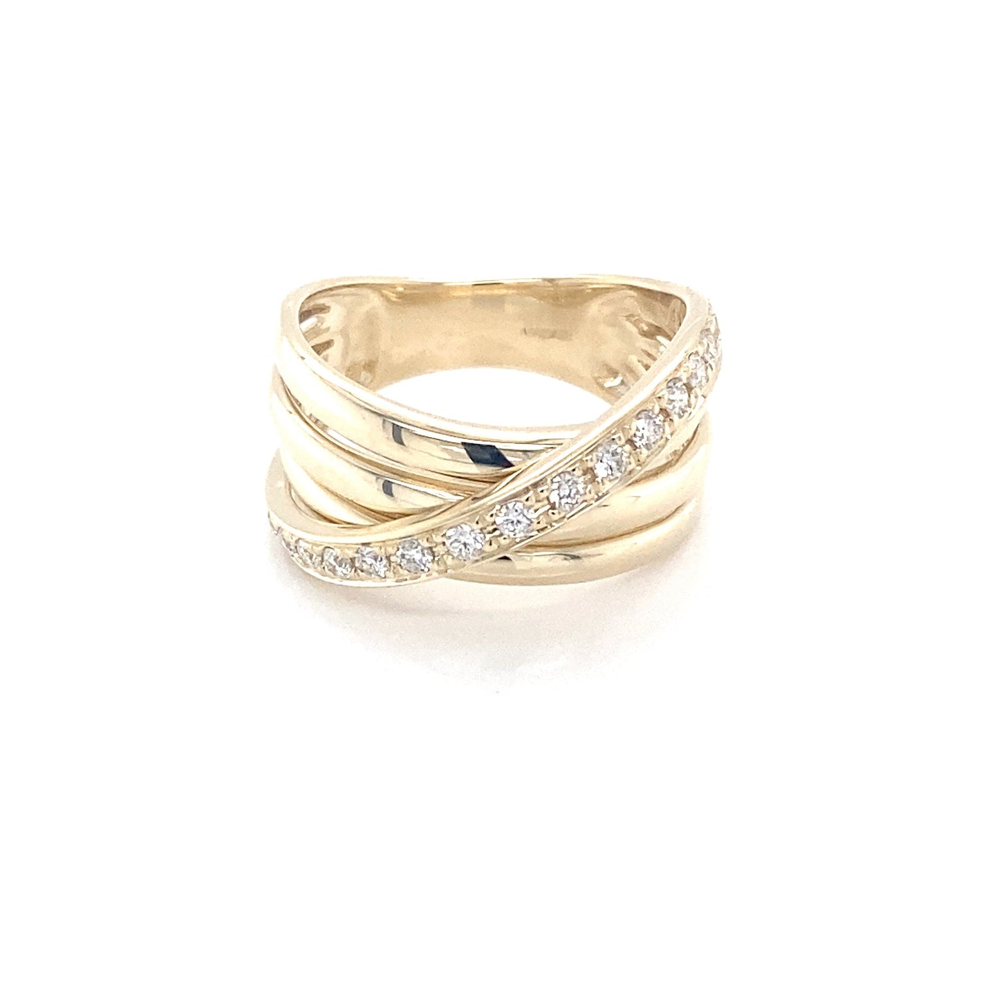 Yellow Gold 4 Strand Diamond Dress Ring  Gardiner Brothers   