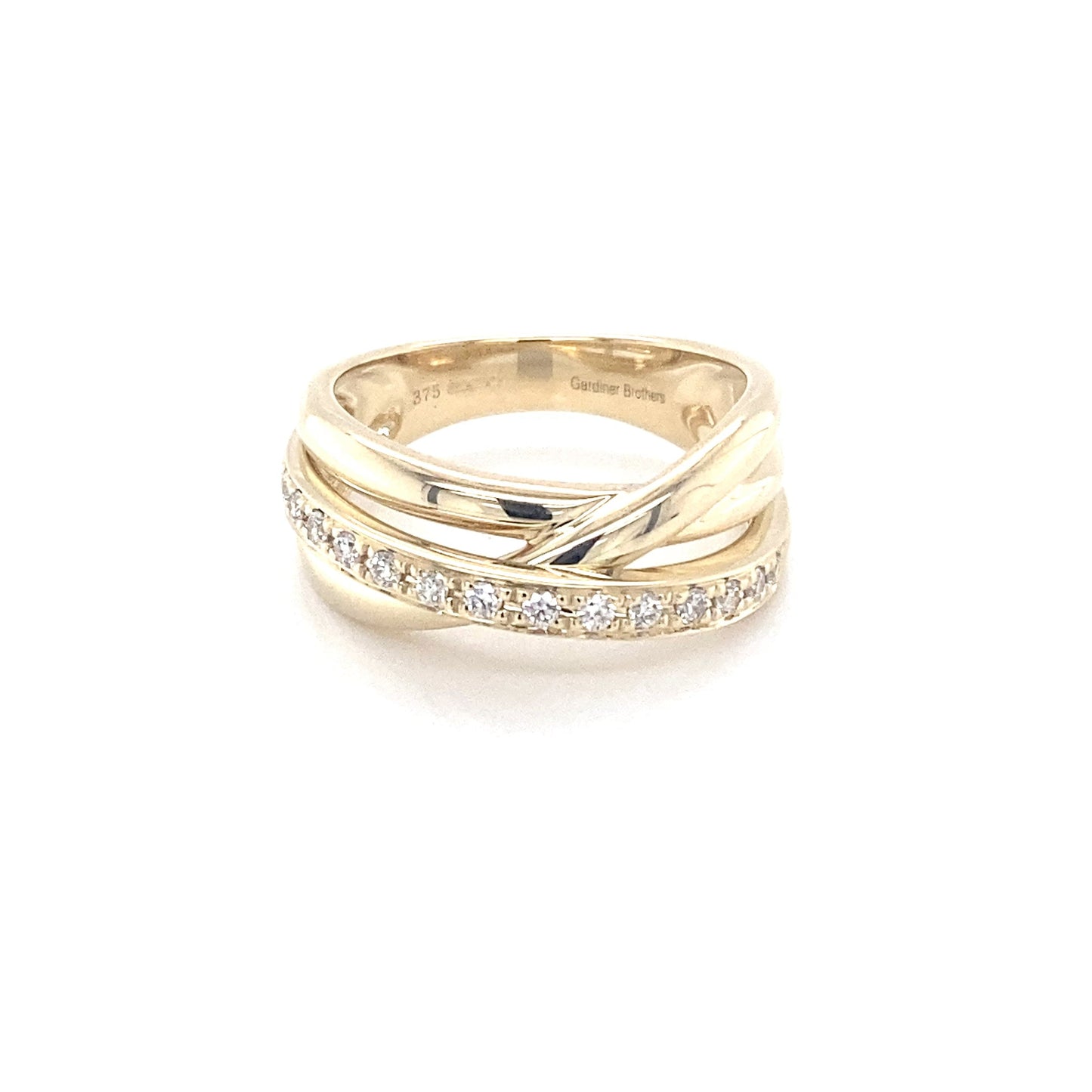 Yellow Gold 3 Strand Diamond Dress Ring  Gardiner Brothers   