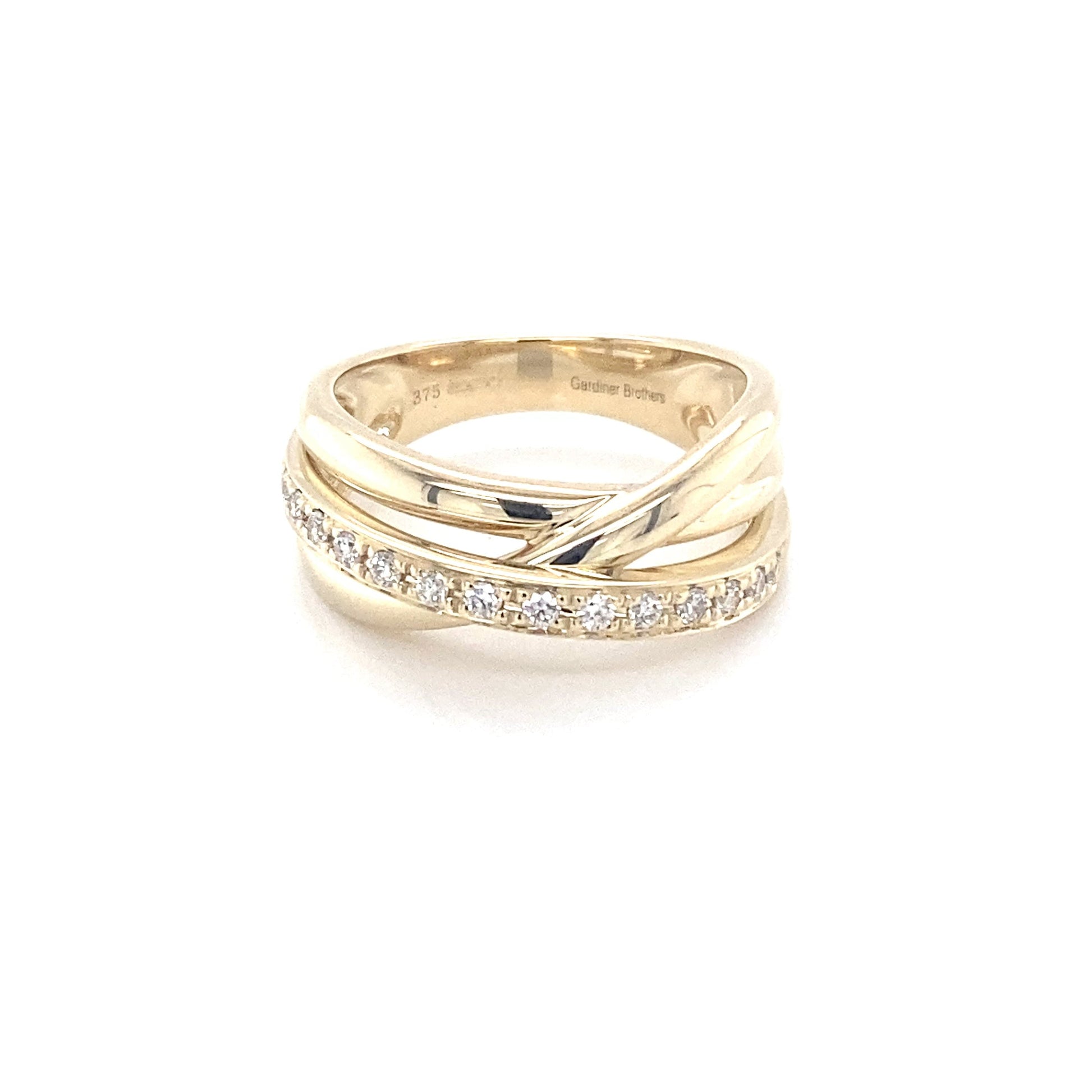 Yellow Gold 3 Strand Diamond Dress Ring  Gardiner Brothers   