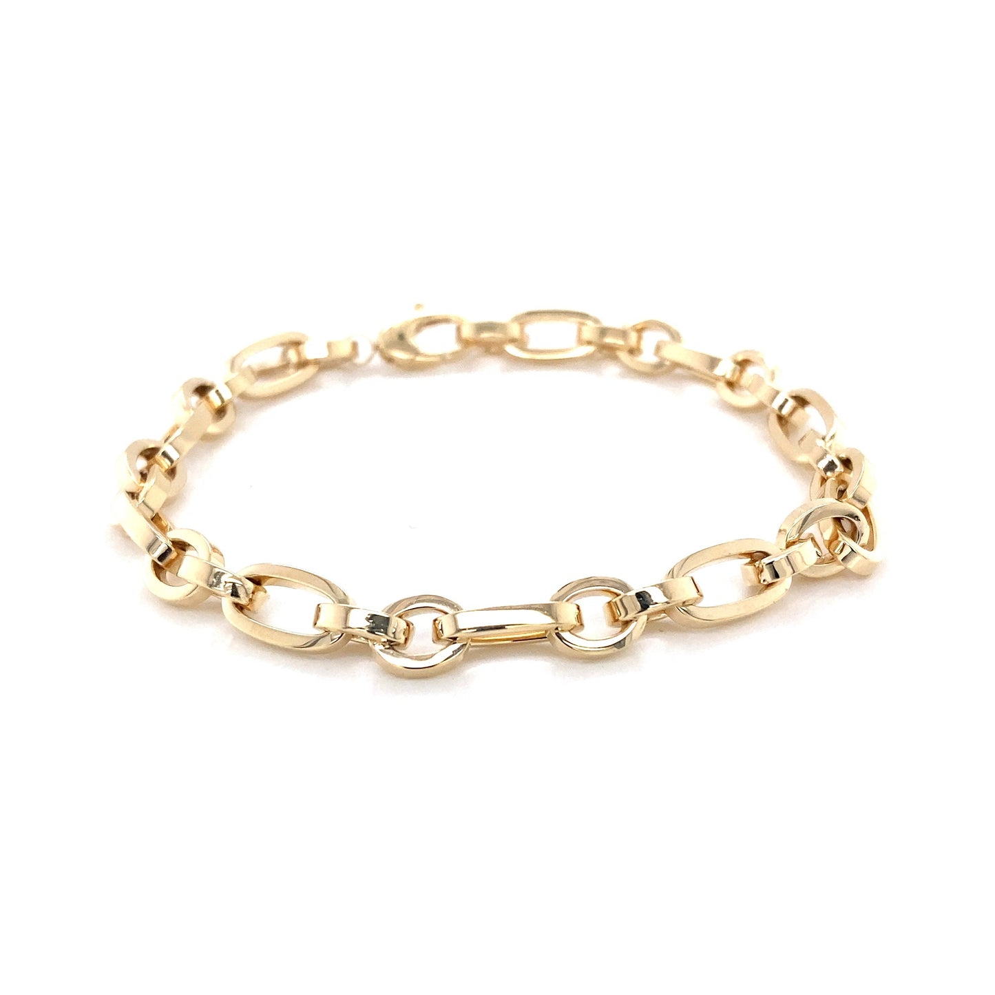 Yellow Gold Solid Oval Link Bracelet  Gardiner Brothers   