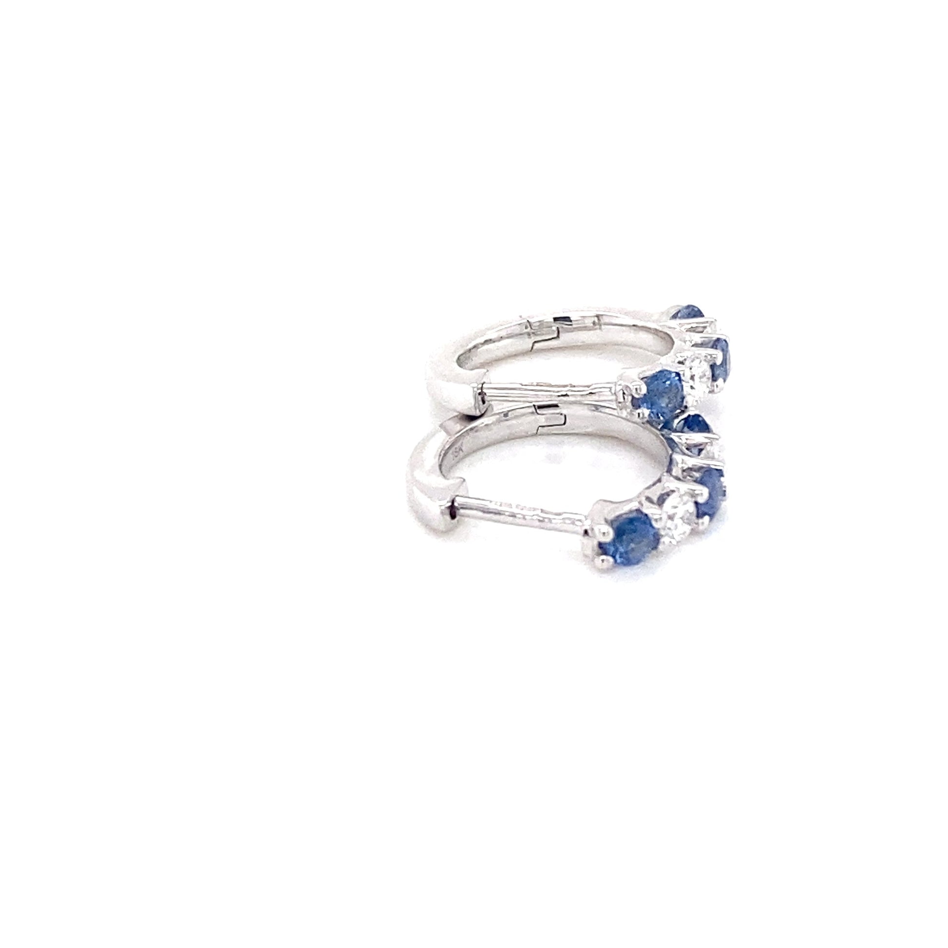 Sapphire and Diamond Hoop Style Earrings  Gardiner Brothers   