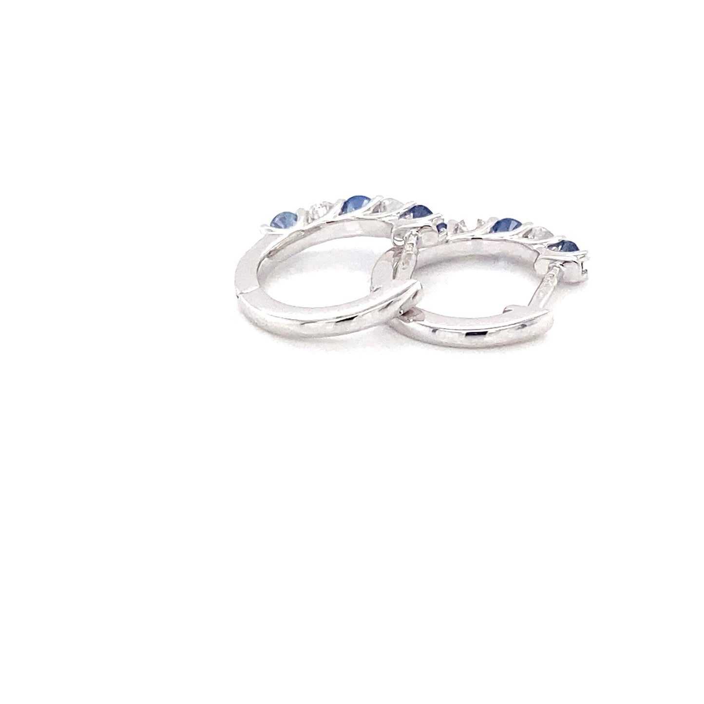 Sapphire and Diamond Hoop Style Earrings  Gardiner Brothers   