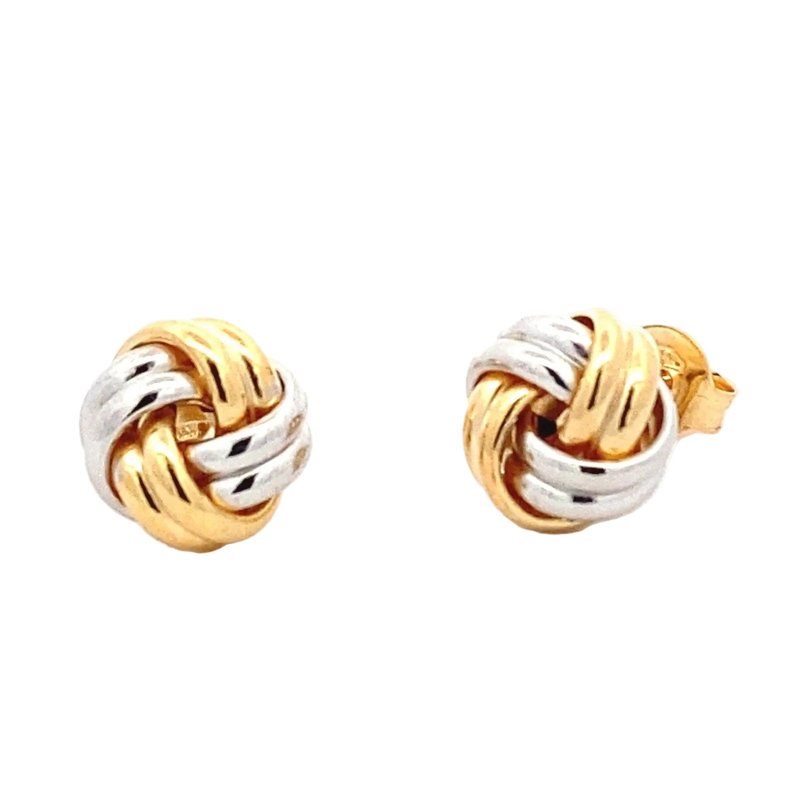 Yellow and White Gold Knot Earrings  Gardiner Brothers   