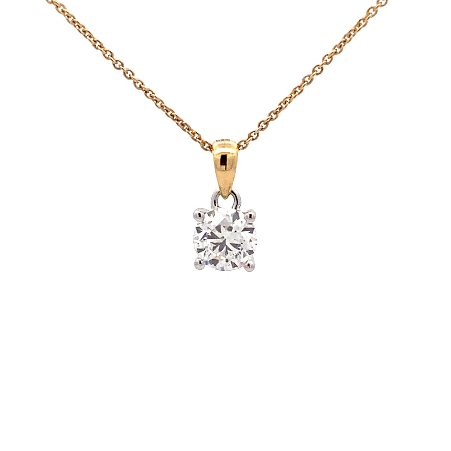 Round Brilliant Cut Diamond Solitaire Pendant - 0.90cts Gardiner Brothers