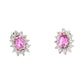 Pink Sapphire and Diamond Cluster Style Earrings  Gardiner Brothers   