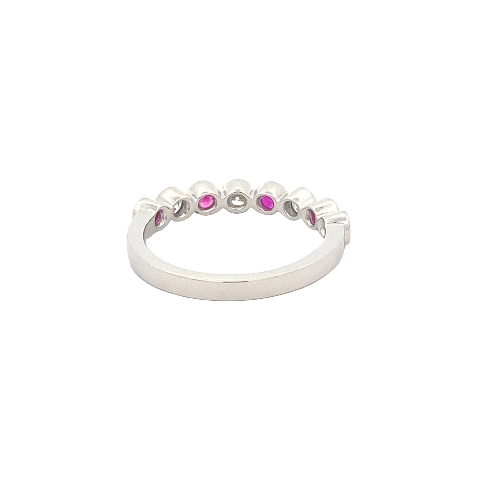 Pink Sapphire and Round Brilliant Cut Diamond Eternity Ring  Gardiner Brothers   