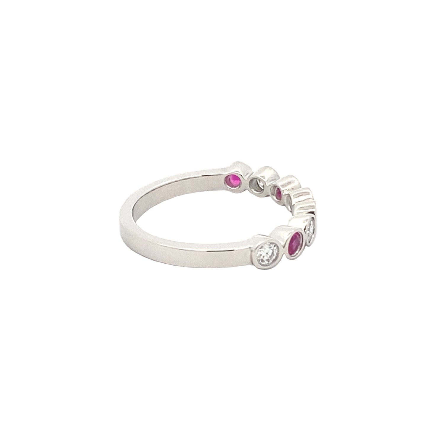 Pink Sapphire and Round Brilliant Cut Diamond Eternity Ring  Gardiner Brothers   