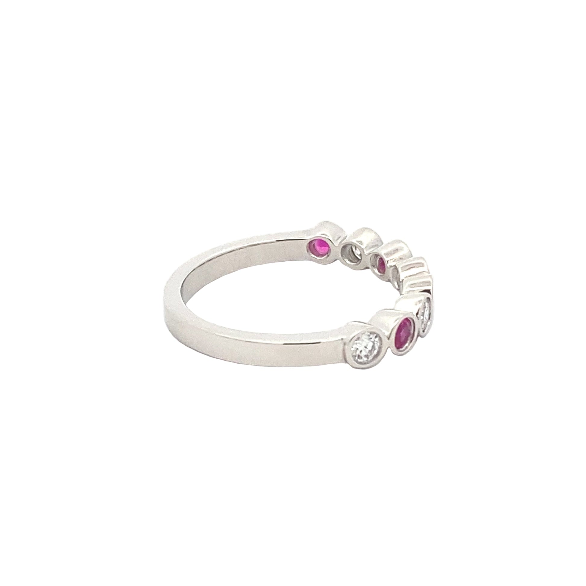 Pink Sapphire and Round Brilliant Cut Diamond Eternity Ring  Gardiner Brothers   