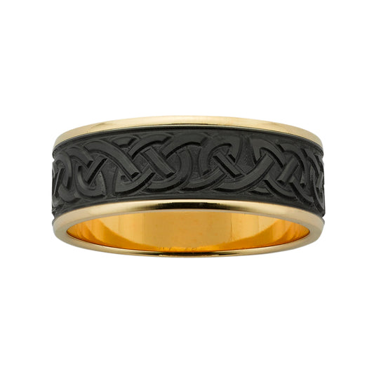 Metal ring with Celtic pattern Zircon Centre