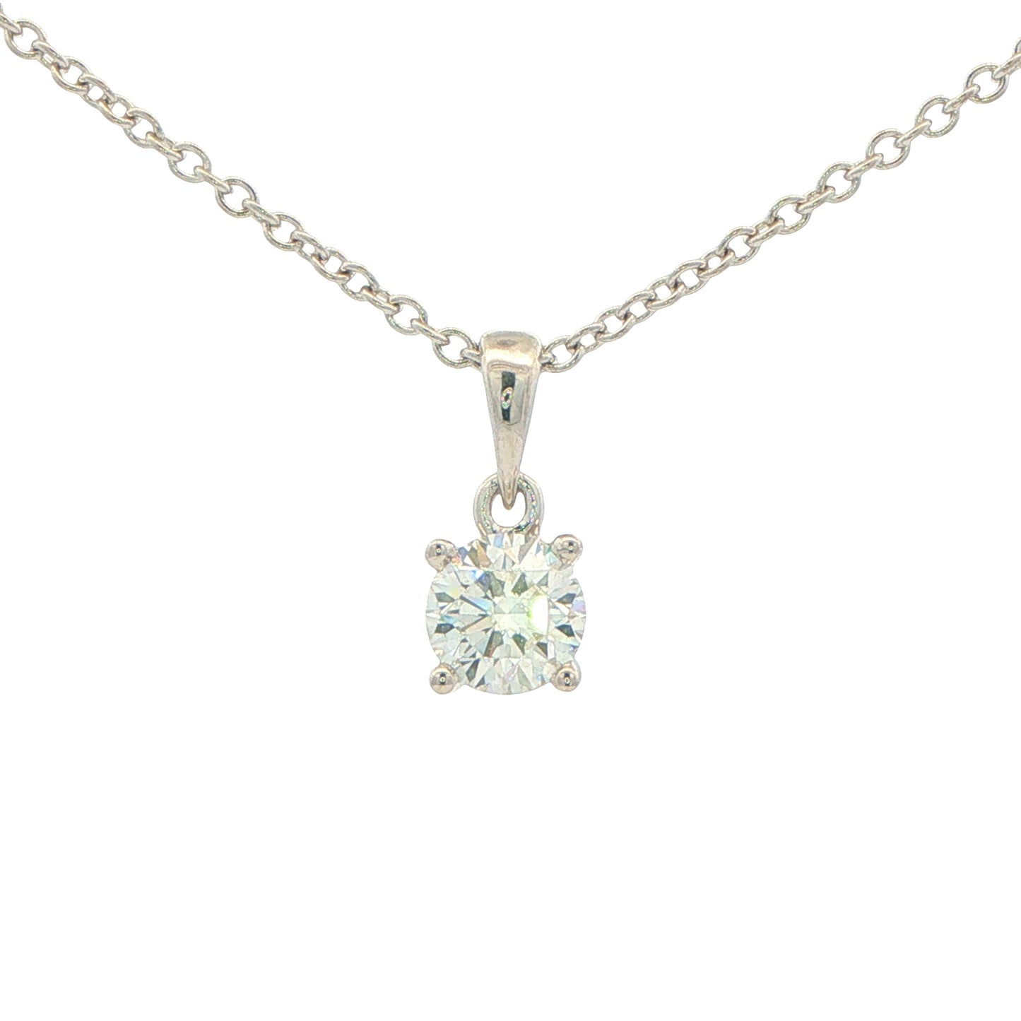 Round brilliant cut diamond solitaire pendant - 0.60cts Gardiner Brothers