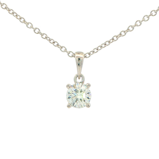 Round brilliant cut diamond solitaire pendant - 0.60cts Gardiner Brothers