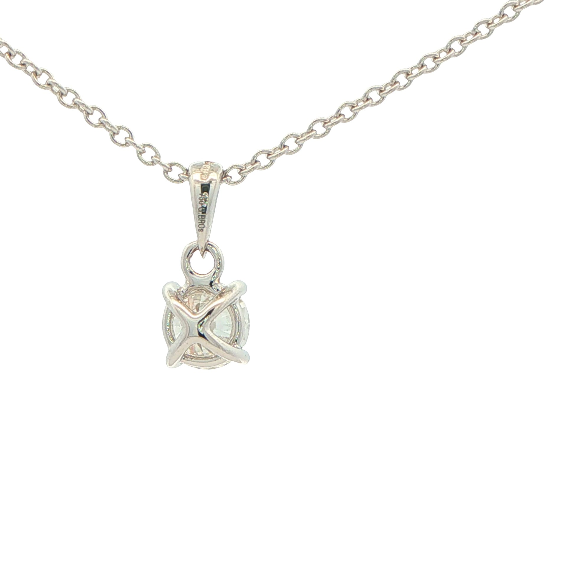 Round Brilliant Cut Diamond Solitaire Pendant - 0.70cts Gardiner Brothers