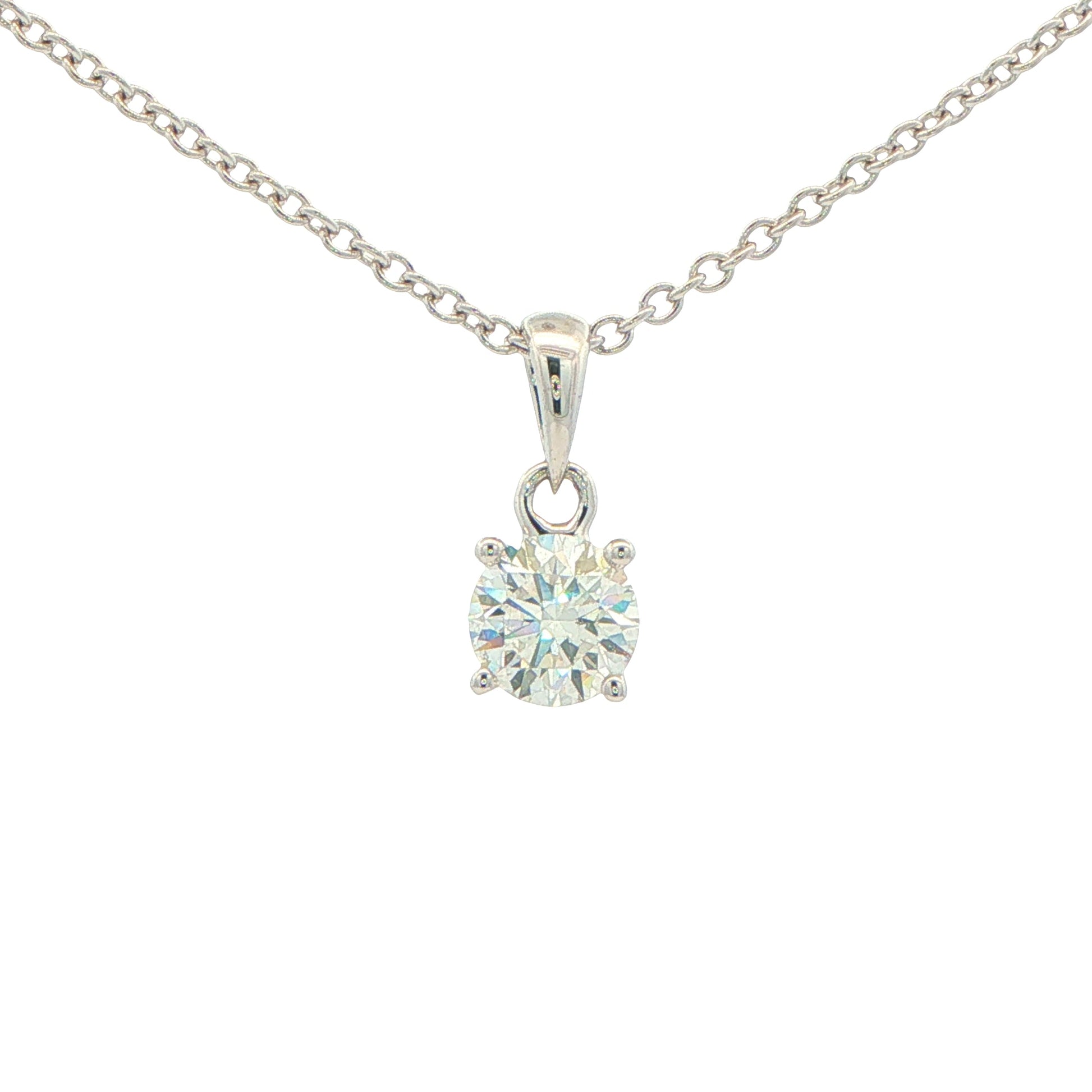Round Brilliant Cut Diamond Solitaire Pendant - 0.70cts Gardiner Brothers