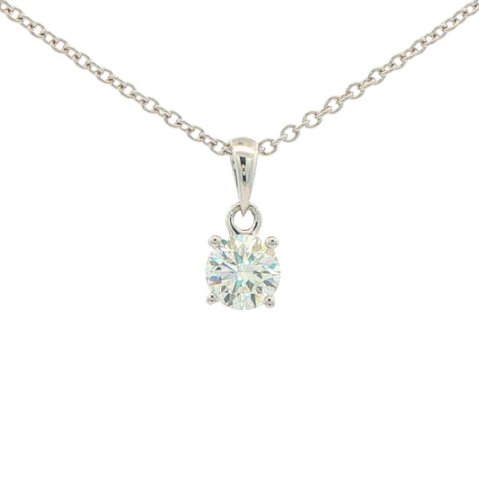 Round Brilliant Cut Diamond Solitaire Pendant - 0.70cts Gardiner Brothers