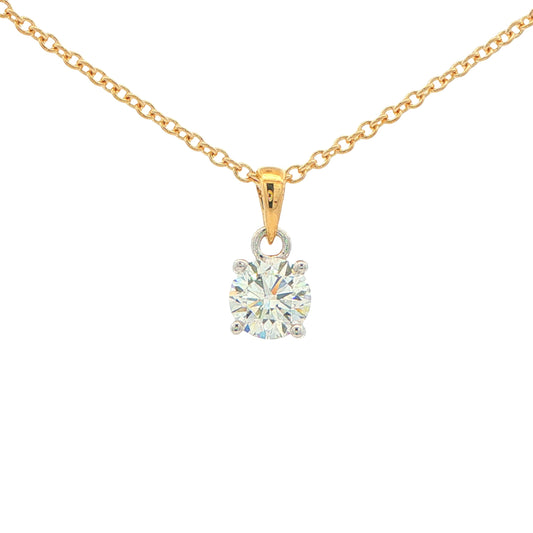 Round Brilliant Cut Diamond Solitaire Pendant - 0.70cts Gardiner Brothers