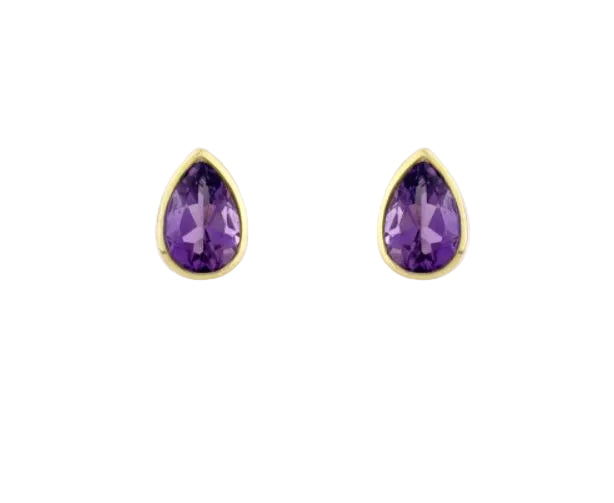 Pear Shaped Amethyst Earrings  Gardiner Brothers   