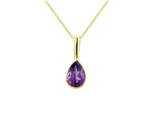Pear Shaped Amethyst Pendant  Gardiner Brothers   