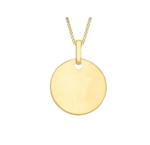 Yellow Gold Round Disc Pendant  Gardiner Brothers   