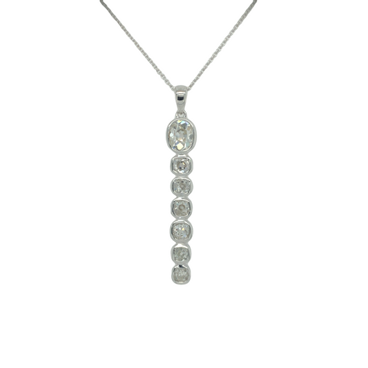 7 Stone Diamond Drop Pendant  Gardiner Brothers