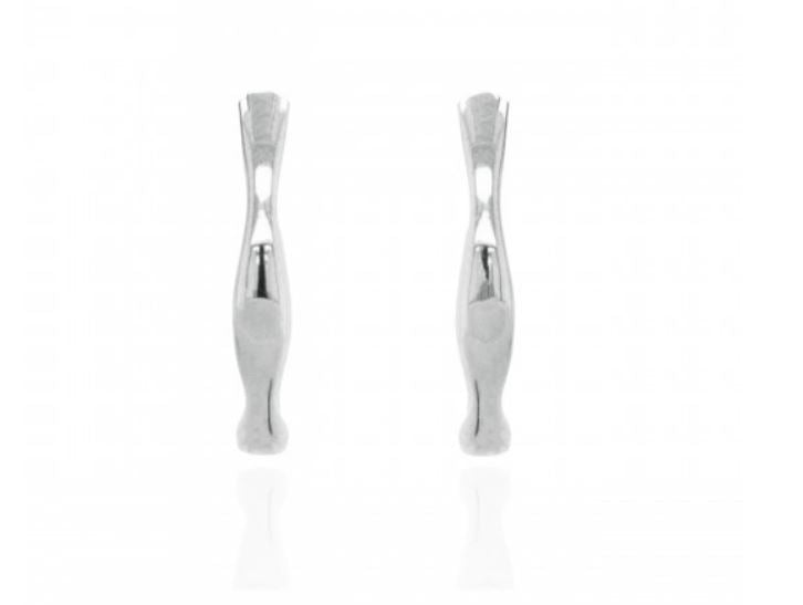 White Gold Bone Style Earrings  Gardiner Brothers   