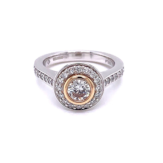 Aurora Diamond set in a Halo Style Ring - 1.00cts  Gardiner Brothers