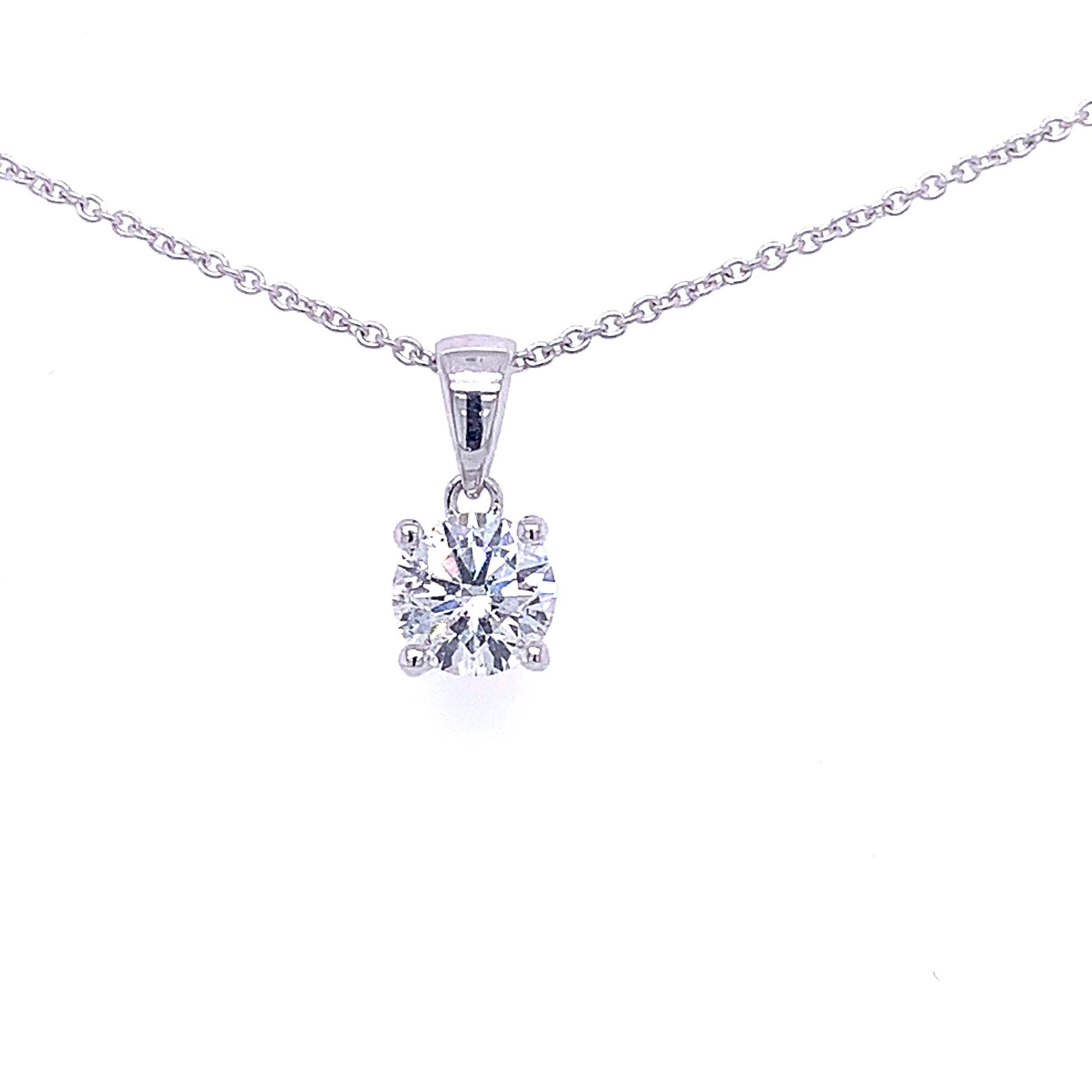 Round Brilliant Cut Diamond Solitaire Pendant - 0.70cts  Gardiner Brothers