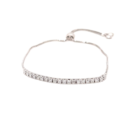 White Gold Diamond Adjustable Tennis Bracelet - 0.50cts  Gardiner Brothers