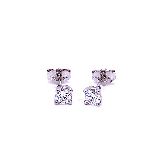 Round Brilliant Cut Diamond Solitaire Earrings - 0.40cts  Gardiner Brothers