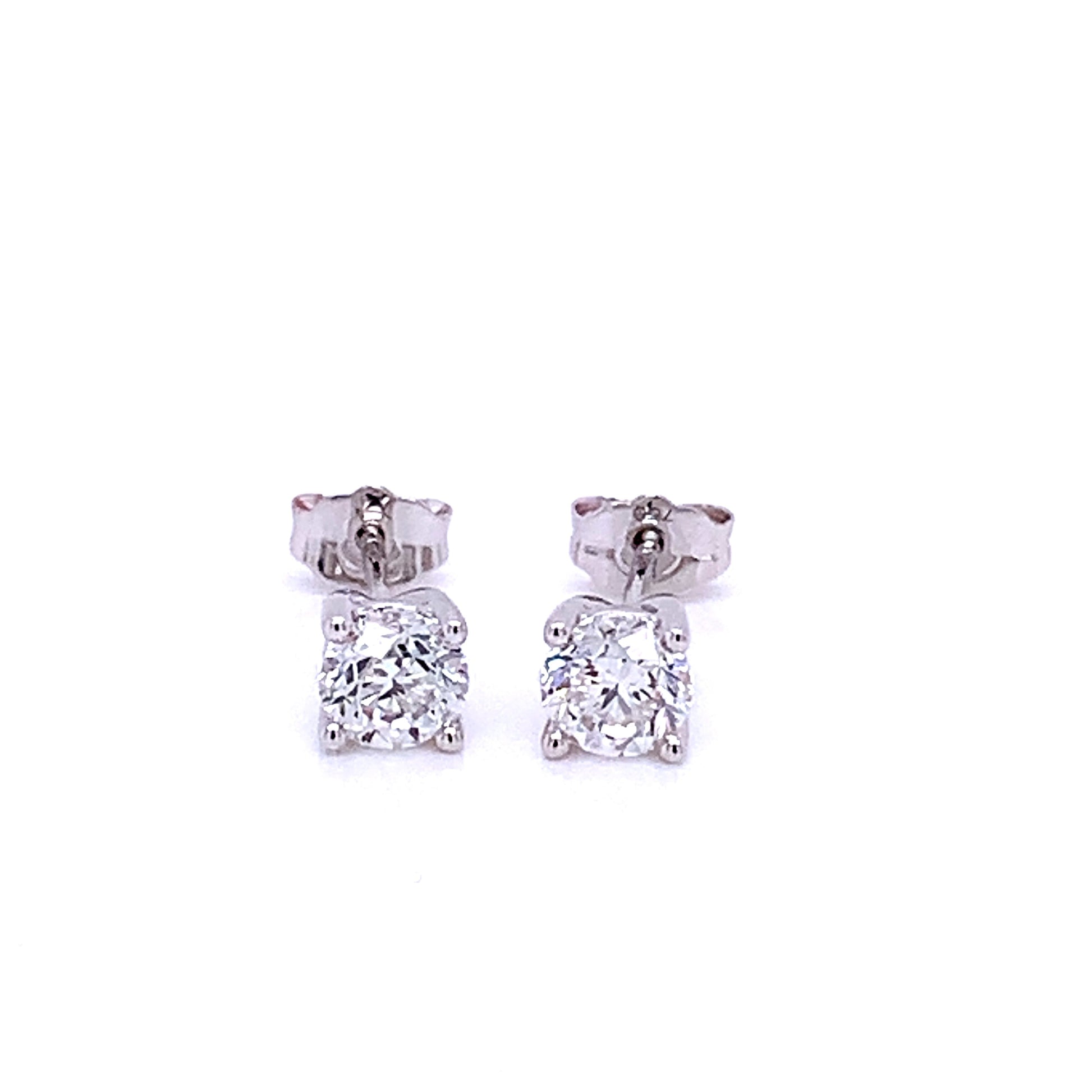 Round Brilliant Cut Diamond Solitaire Earrings  Gardiner Brothers