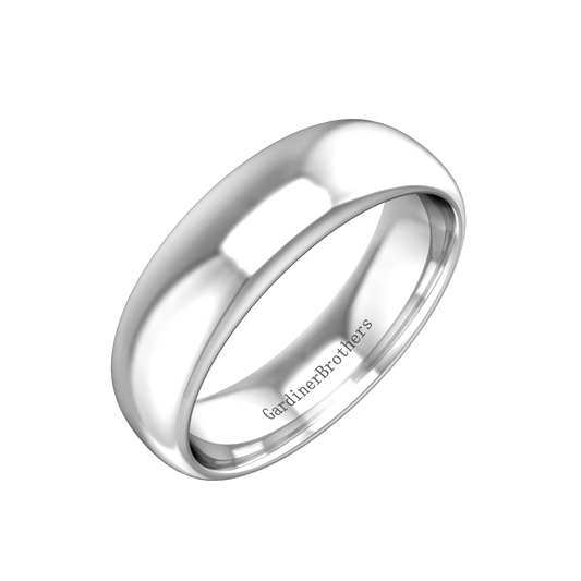 Plain Wedding Band In A "D" Shape Profile  Gardiner Brothers   