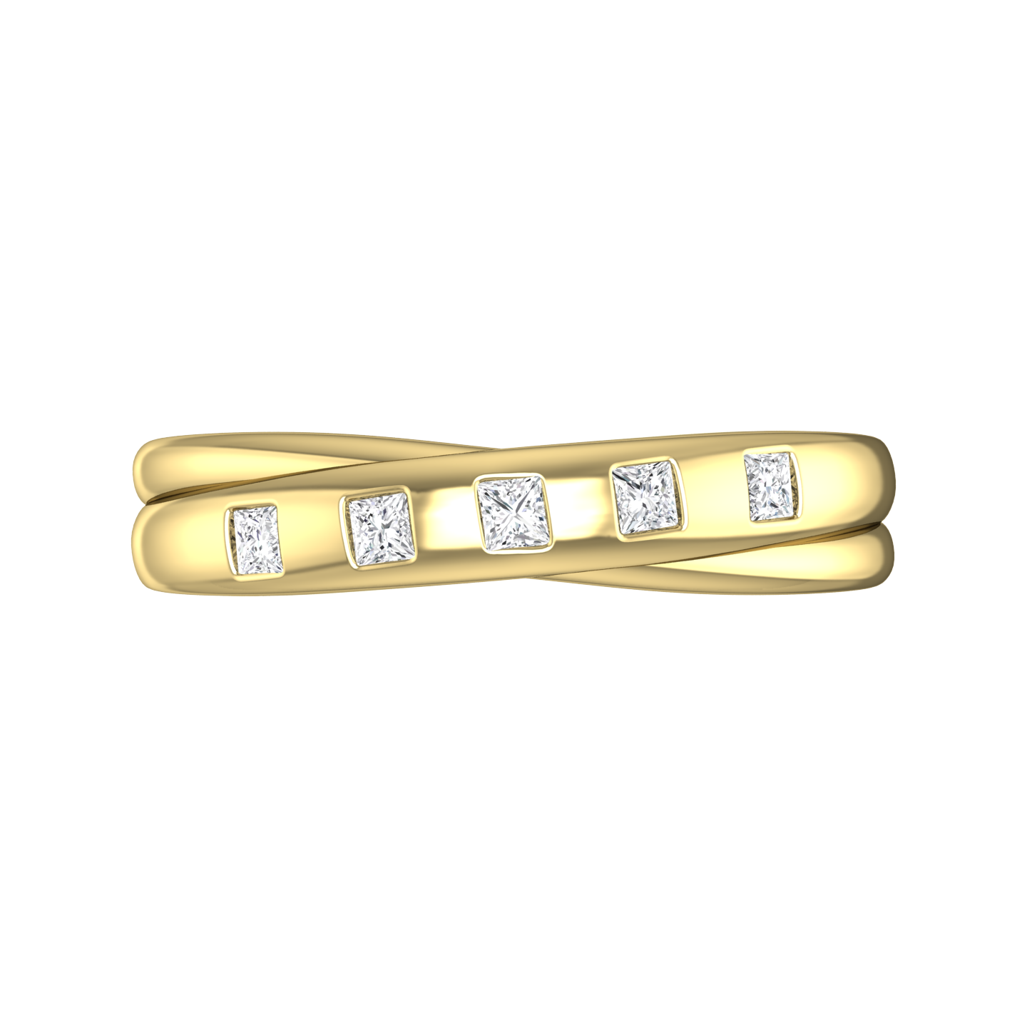 Princess Cut Diamond Cross-Over Wedding Band  Gardiner Brothers   