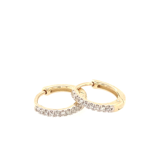 Yellow Gold Diamond Hoop Earrings  Gardiner Brothers